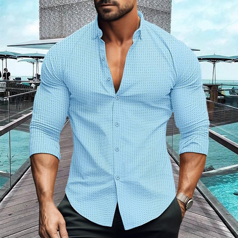 Men's Long Sleeve Polo Shirt Slim Fit