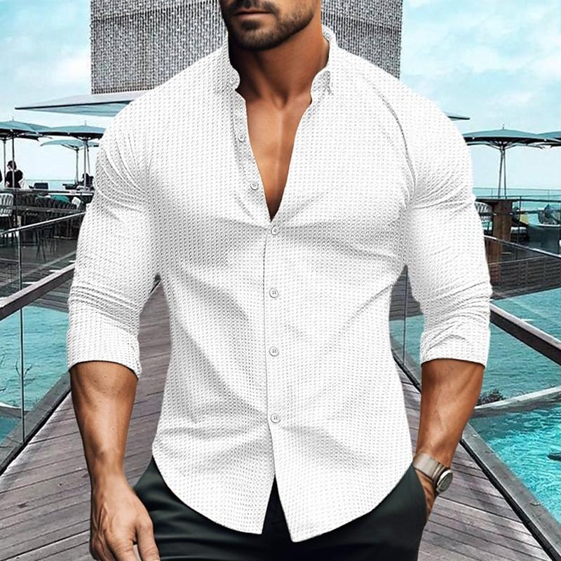 Men's Long Sleeve Polo Shirt Slim Fit
