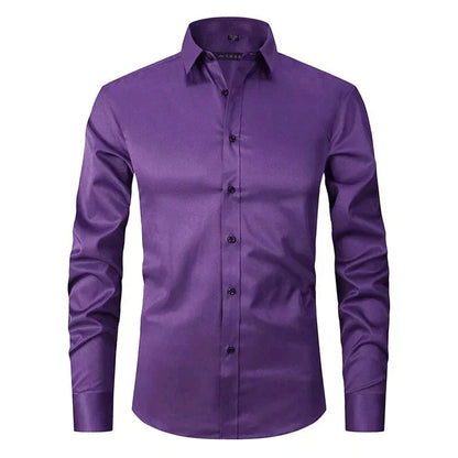 Elegant Men's Stretch Oxford Shirt