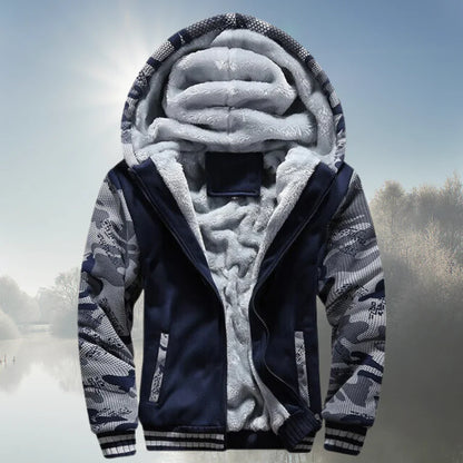 Fleece jacket with hood and warm zip