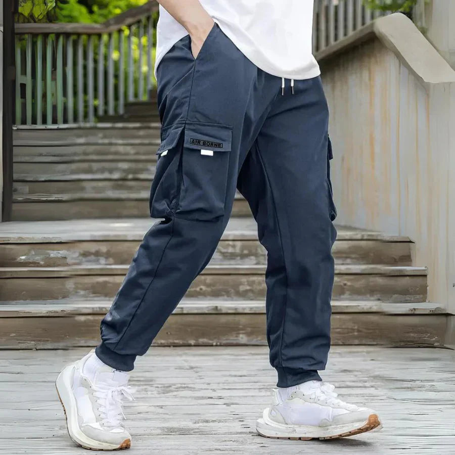 Herren Cargo-Hose Modern Mit Kordelzug