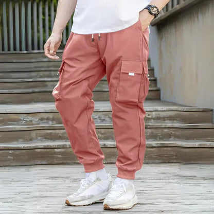 Herren Cargo-Hose Modern Mit Kordelzug