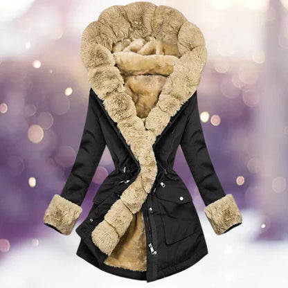 Stylish Fur Jacket Hood Casual