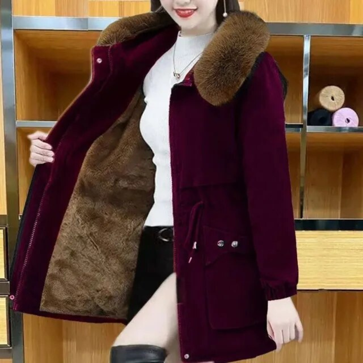 Women's Elegant Warm Vegan Winter Parka