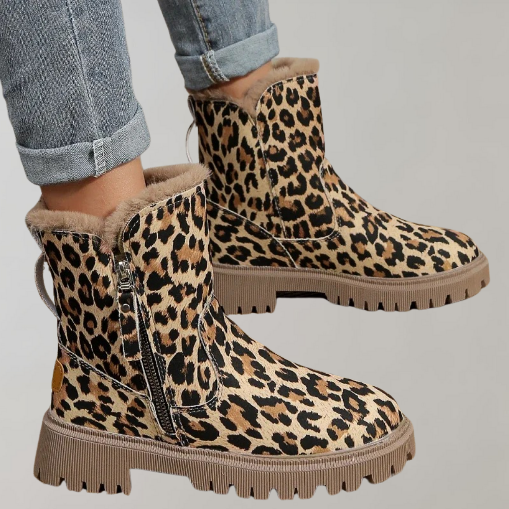 Stylish Leopard Print Knee-High Boots