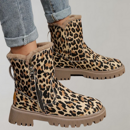 Stylish Leopard Print Knee-High Boots
