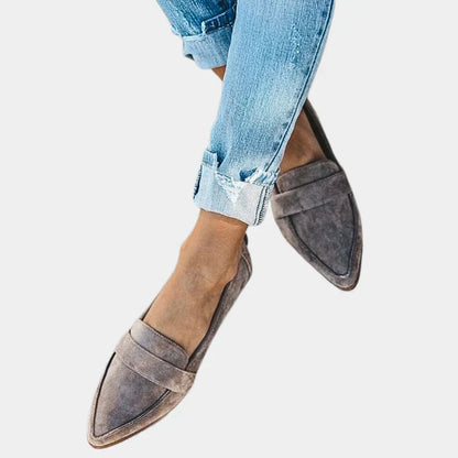 Damen Slipper Wildleder Braun - IdealeKleiden