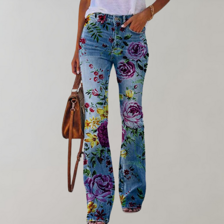 Practical Flare Trousers with Buttons