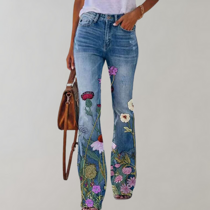 Practical Flare Trousers with Buttons