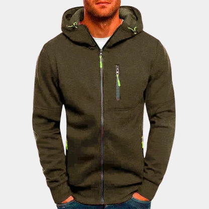 Slim Fit Hoodie with Zipper and Side Pockets