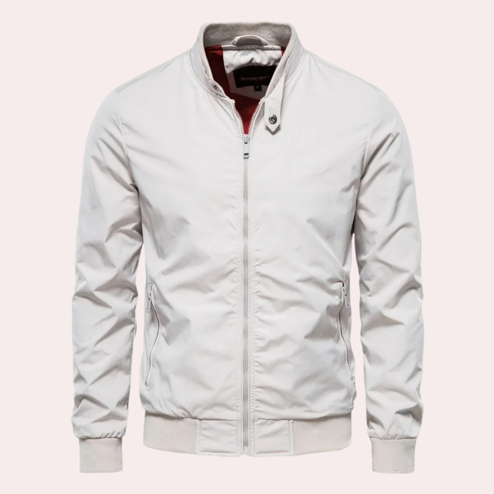 Herren Sommerjacke Stehkragen Reißverschluss