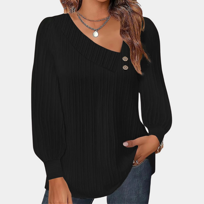 Women's Ribbed Blouse Modern Comfort