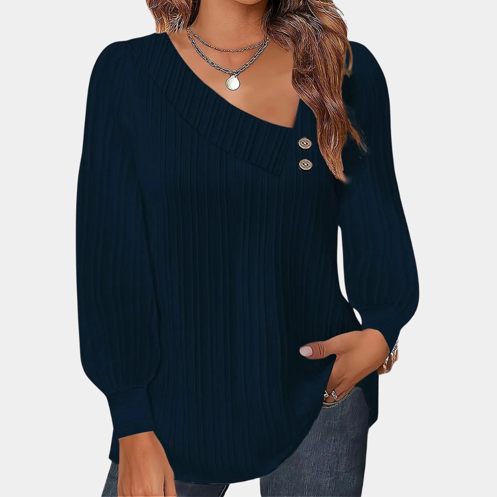 Women's Ribbed Blouse Modern Comfort