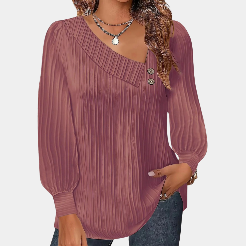 Women's Ribbed Blouse Modern Comfort