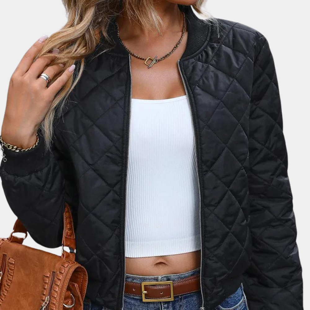 Modische Damen-Bomberjacke Herbst Trend - IdealeKleiden