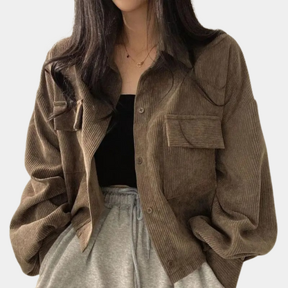 Women's Corduroy Autumn Jacket Trendy Style
