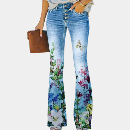 Modern Women's Jeans with Stylish Buttons