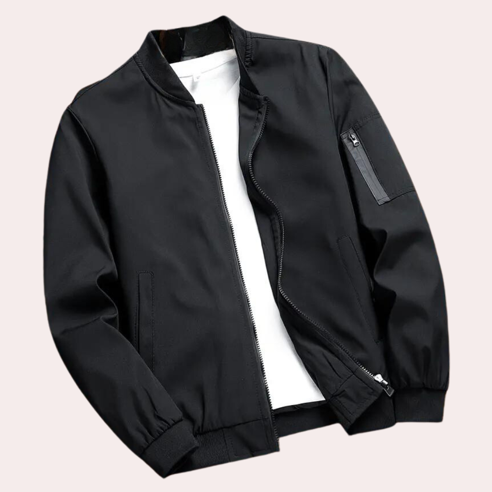 Leichte Bomberjacke Mit Taschen Rippbündchen