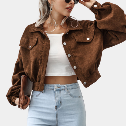Women's Rib-Knit Modern Autumn Jacket