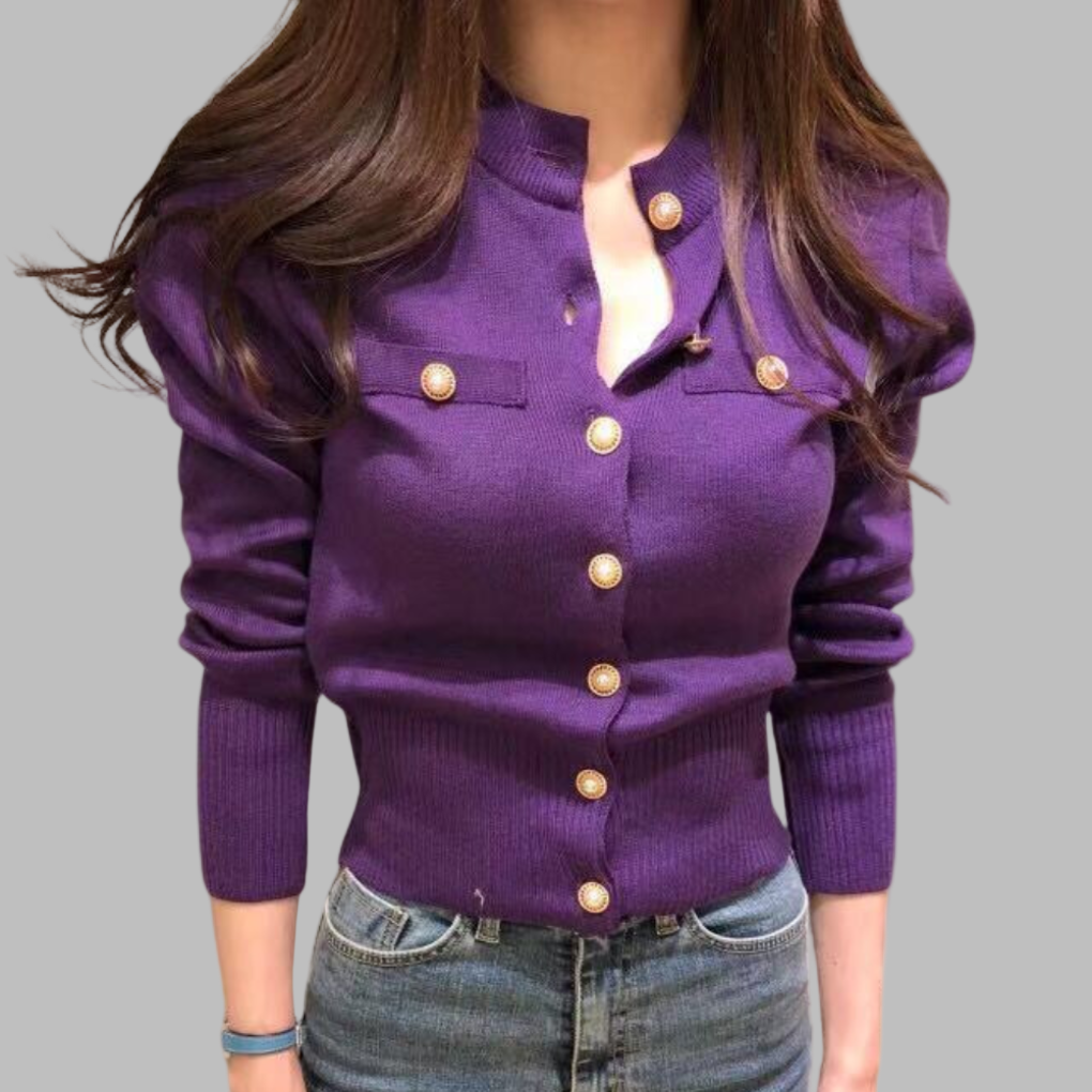 Women's Knitted Cardigan Elegant Design Autumn