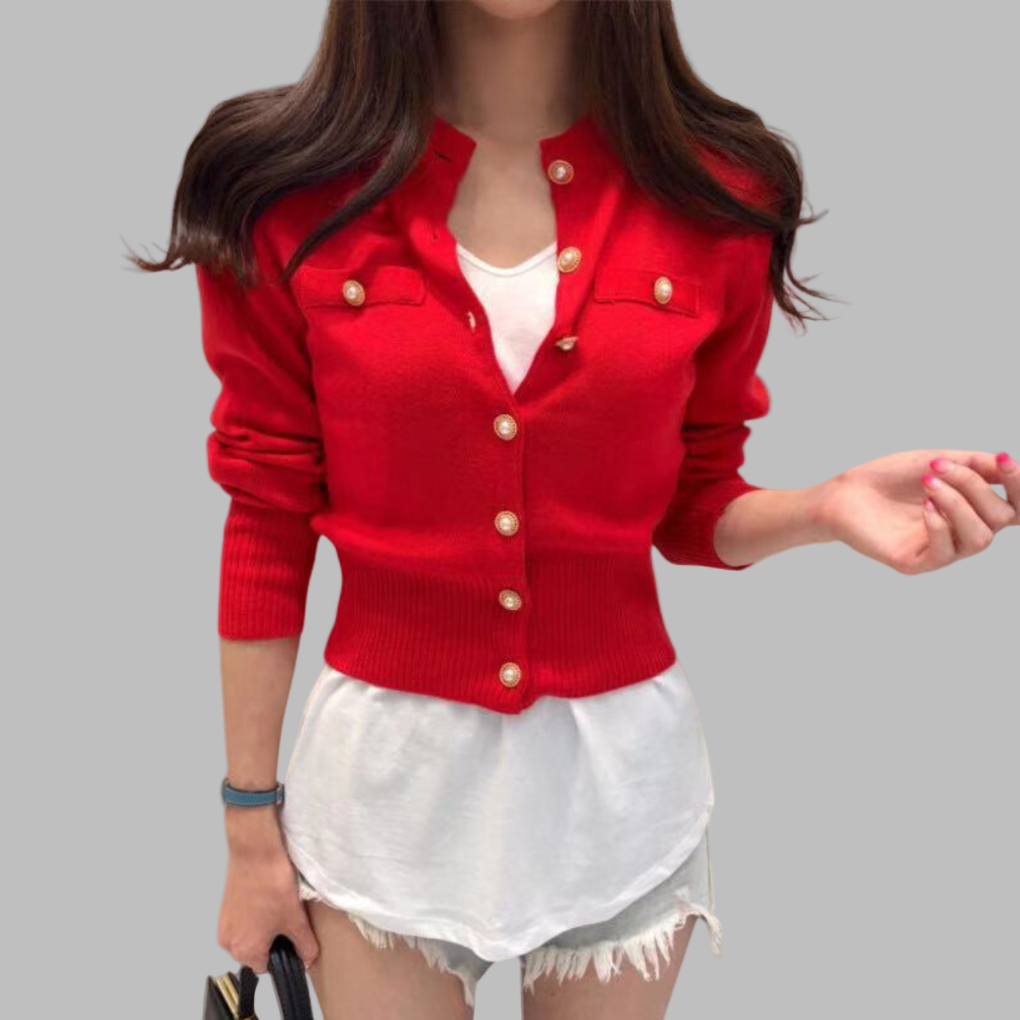 Women's Knitted Cardigan Elegant Design Autumn