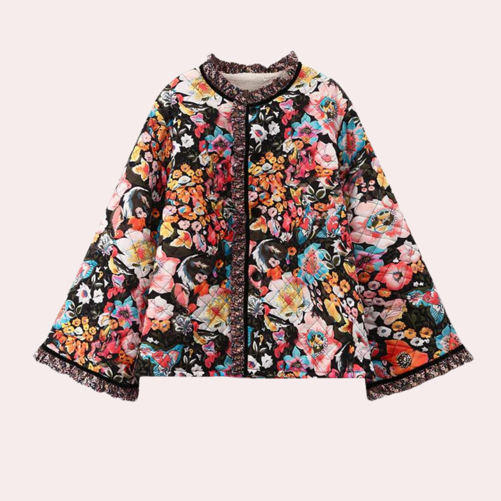 Women's Autumn Jacket Floral Pattern