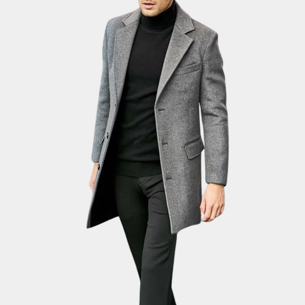 Elegant Men's Long Modern Style Coat
