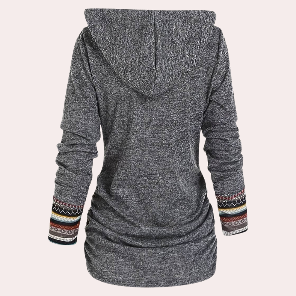 Herbstpullover Frauen Trendy Kapuzenstyle - IdealeKleiden