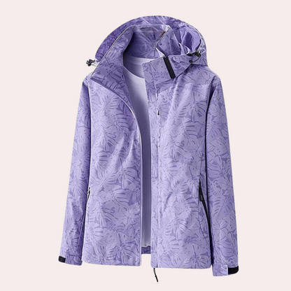 Fashionable Women's Jacket - Detachable Hood Windbreaker