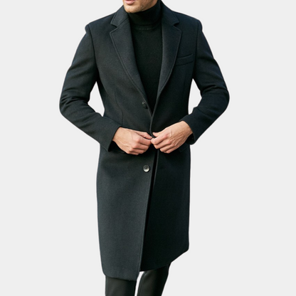 Tailored Trench Coat Women Long Elegant Wool Blend