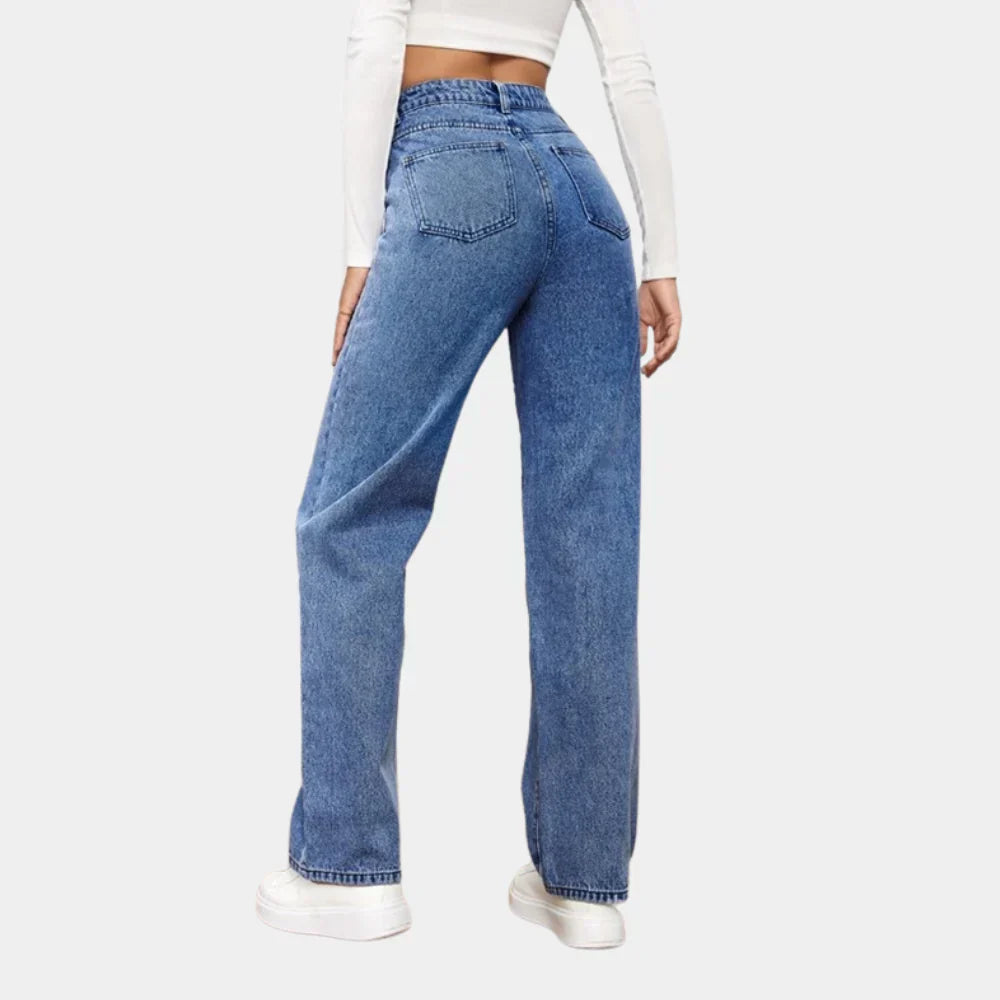 High-Waist Straight Leg Jeans Women