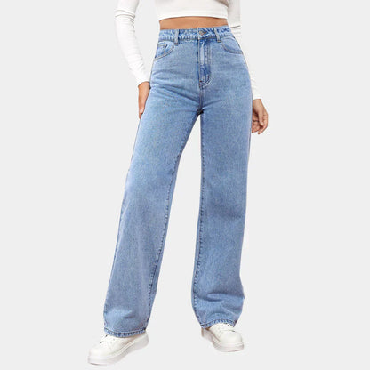 High-Waist Straight Leg Jeans Women