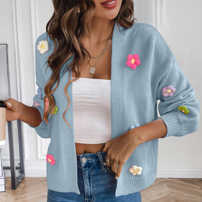 Stylish Women's Jacket 3D Floral Pattern