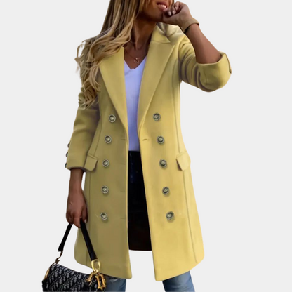 Stylish Women's Autumn Coat Double-Breasted Model