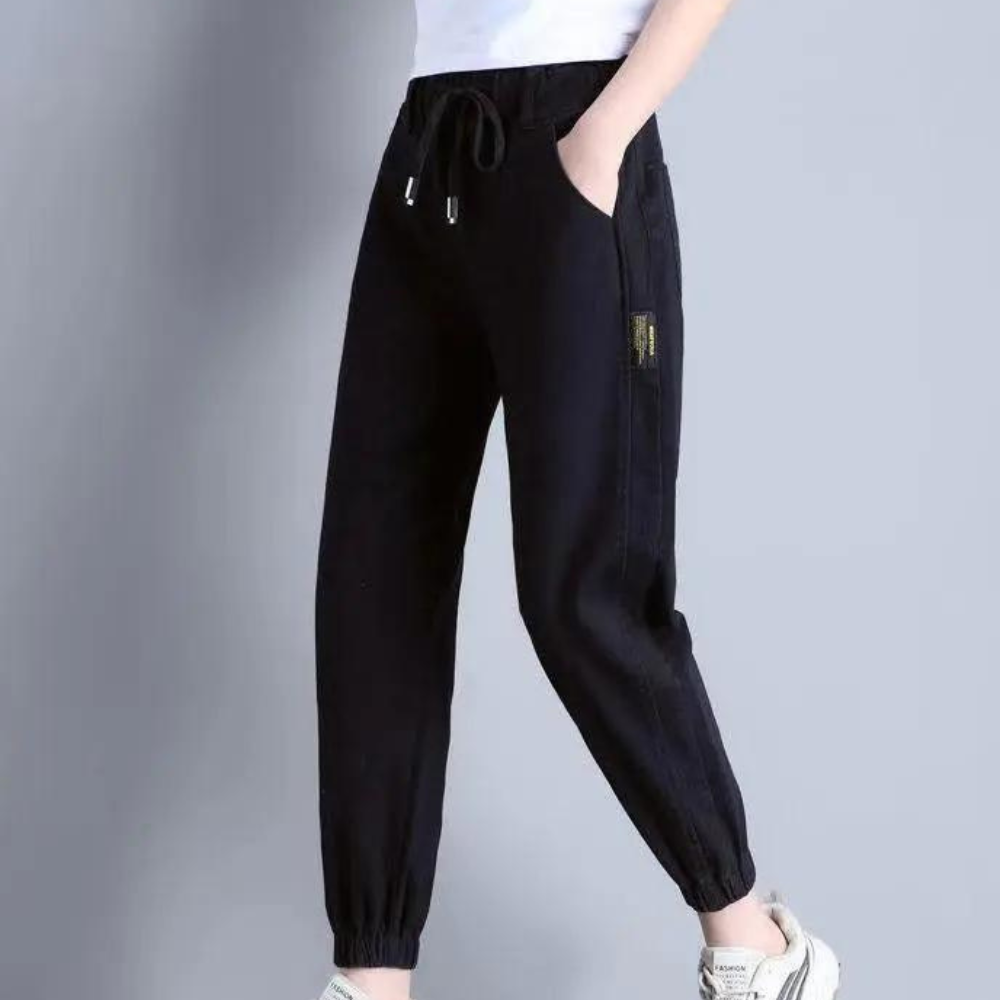 Modische Damenjeans Mit Verstellbarer Kordel