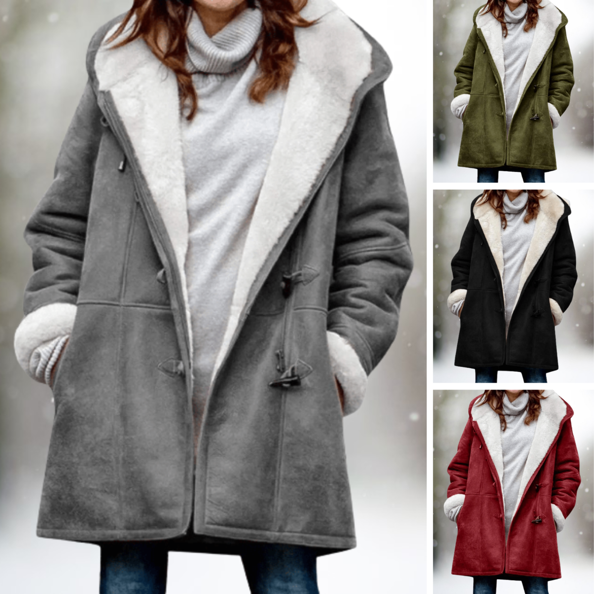Warme Fleecejacke Wildleder Look - IdealeKleiden
