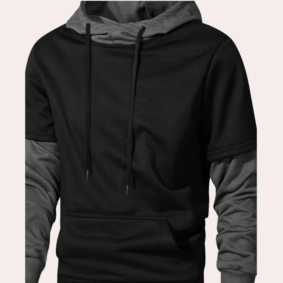 Stylish Hooded Sweatshirt Men Fashionable Black