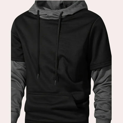Stylish Hooded Sweatshirt Men Fashionable Black