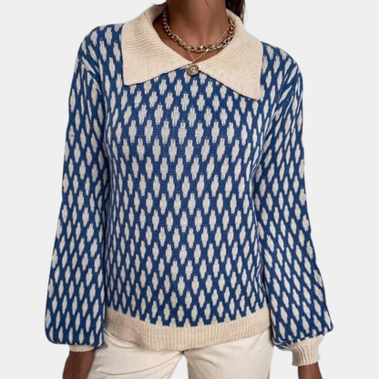 Stylish sweater with collar design