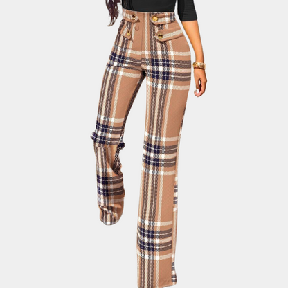 Stylish Women's Houndstooth Trousers Elegant Design