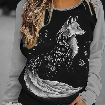 Damen Sweatshirt Bequem Relaxed Fit - IdealeKleiden