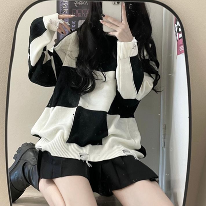 Stylischer Frauenpullover Ausgefranst Modern - IdealeKleiden