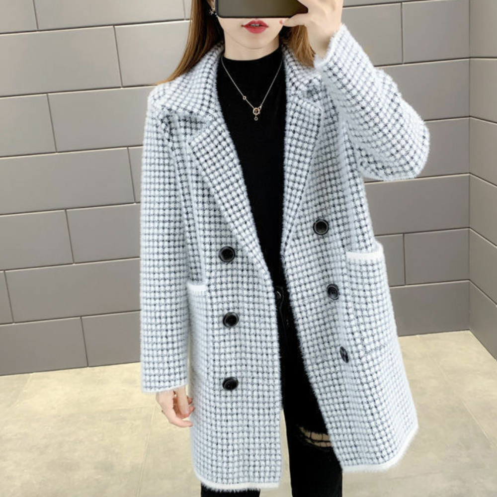 Elegant women's mid-length winter coatactionDate