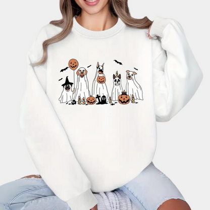 Halloween Sweatshirt Women Cute Dog Print