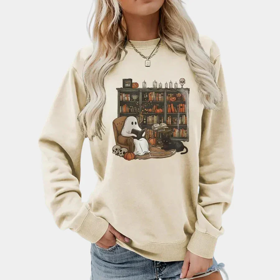 Spooky Halloween Pullover for Women Scary