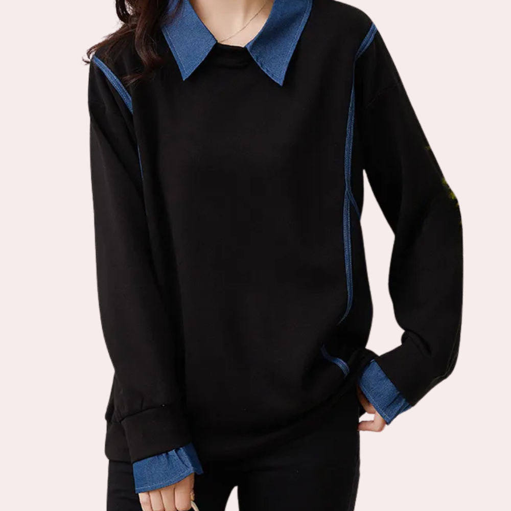 Women's Sweatshirt Elegant Design Collar