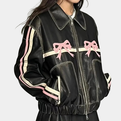 Stylish Women's Jacket with Bow Buttons Autumn Fashion