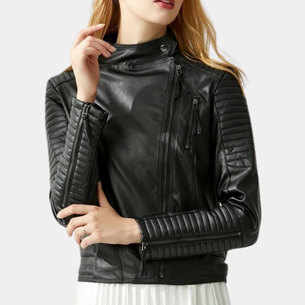 Elegant Women's Motorcycle Jacket Autumn Style