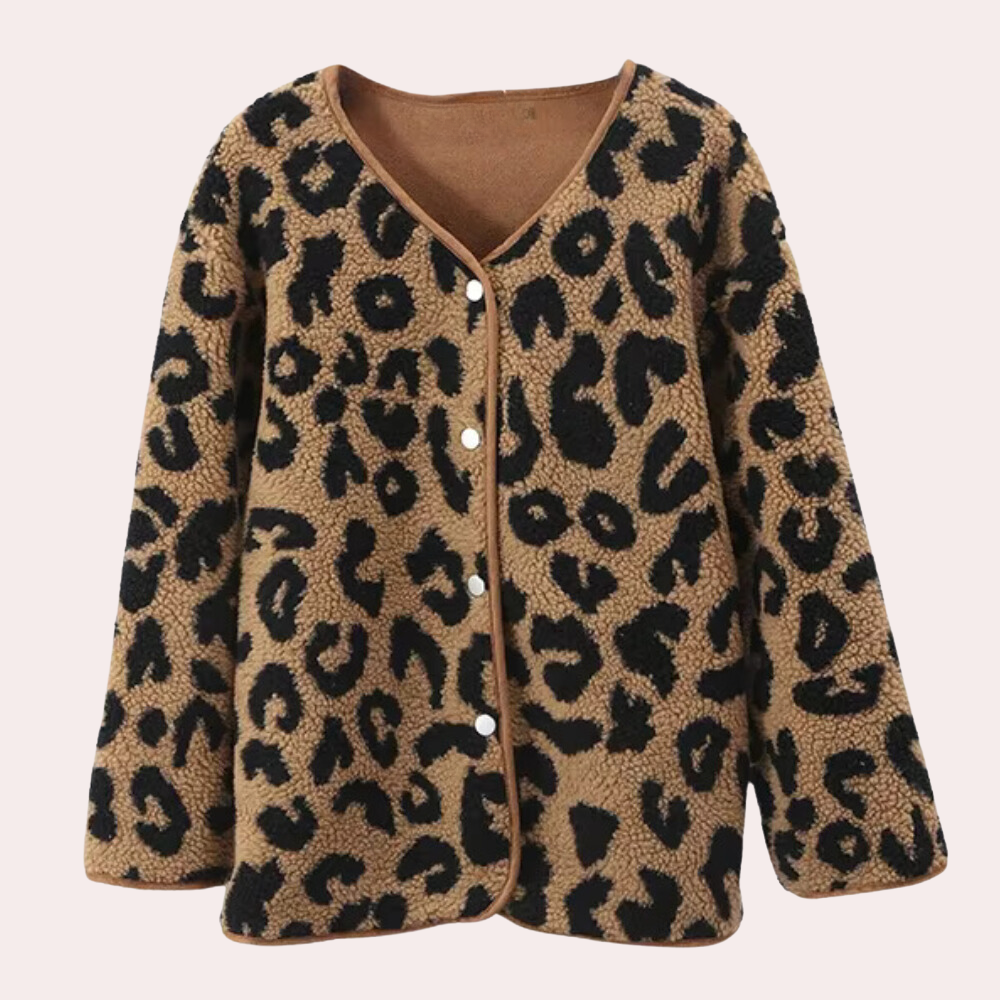Stylish Women's Leopard Print Autumn Coat