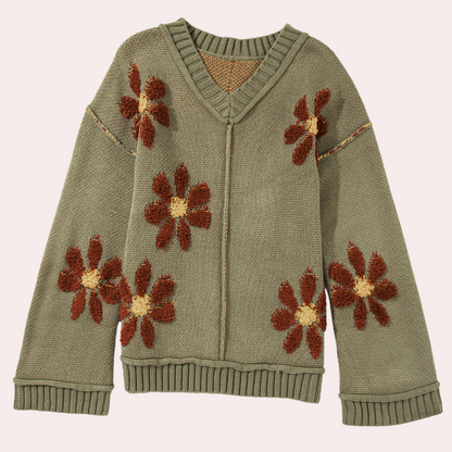 Elegant Floral Sweater for Women